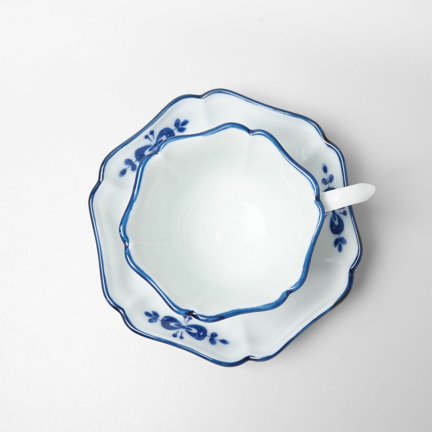 Arita Ware Cup and Saucer - Blue Clover
