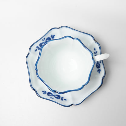 Arita Ware Cup and Saucer - Blue Clover