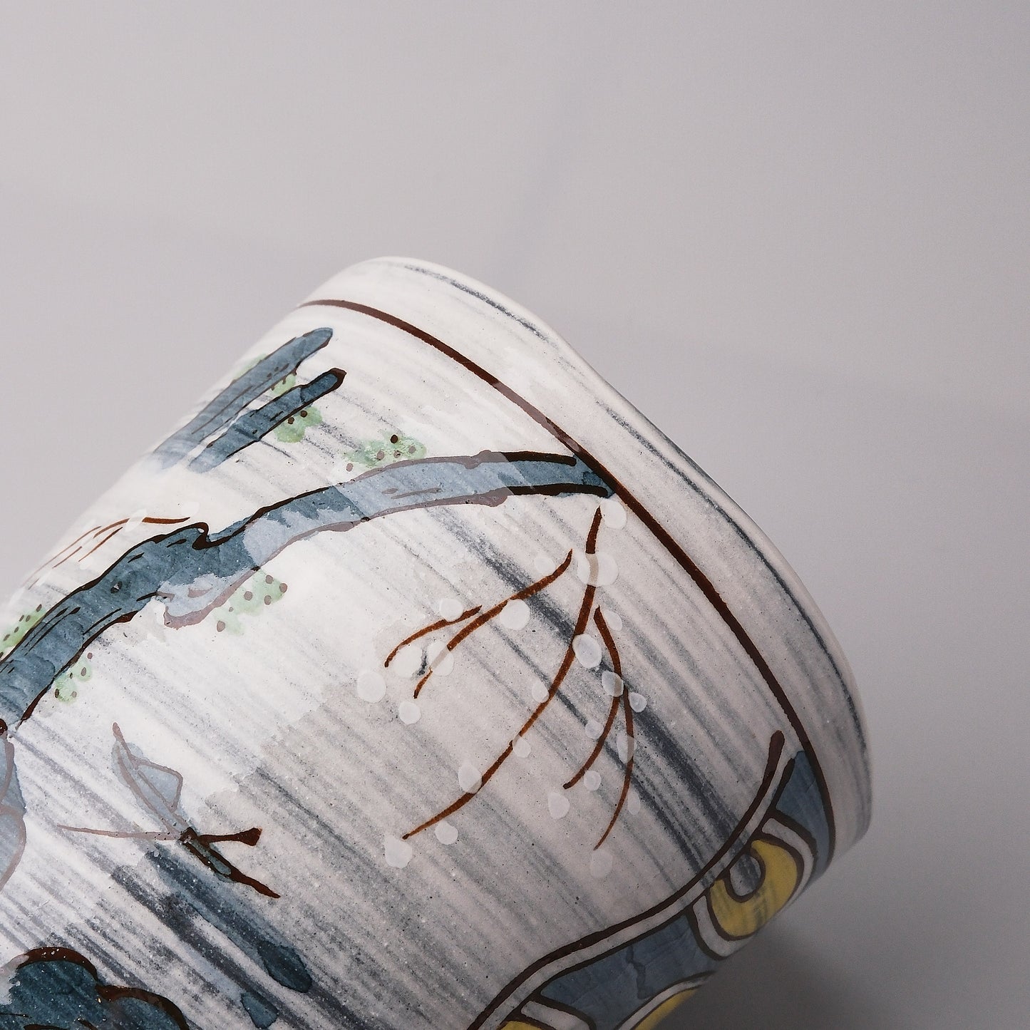 Imari Ware Hand Painted Densho Yunomi Teacup - Sansui