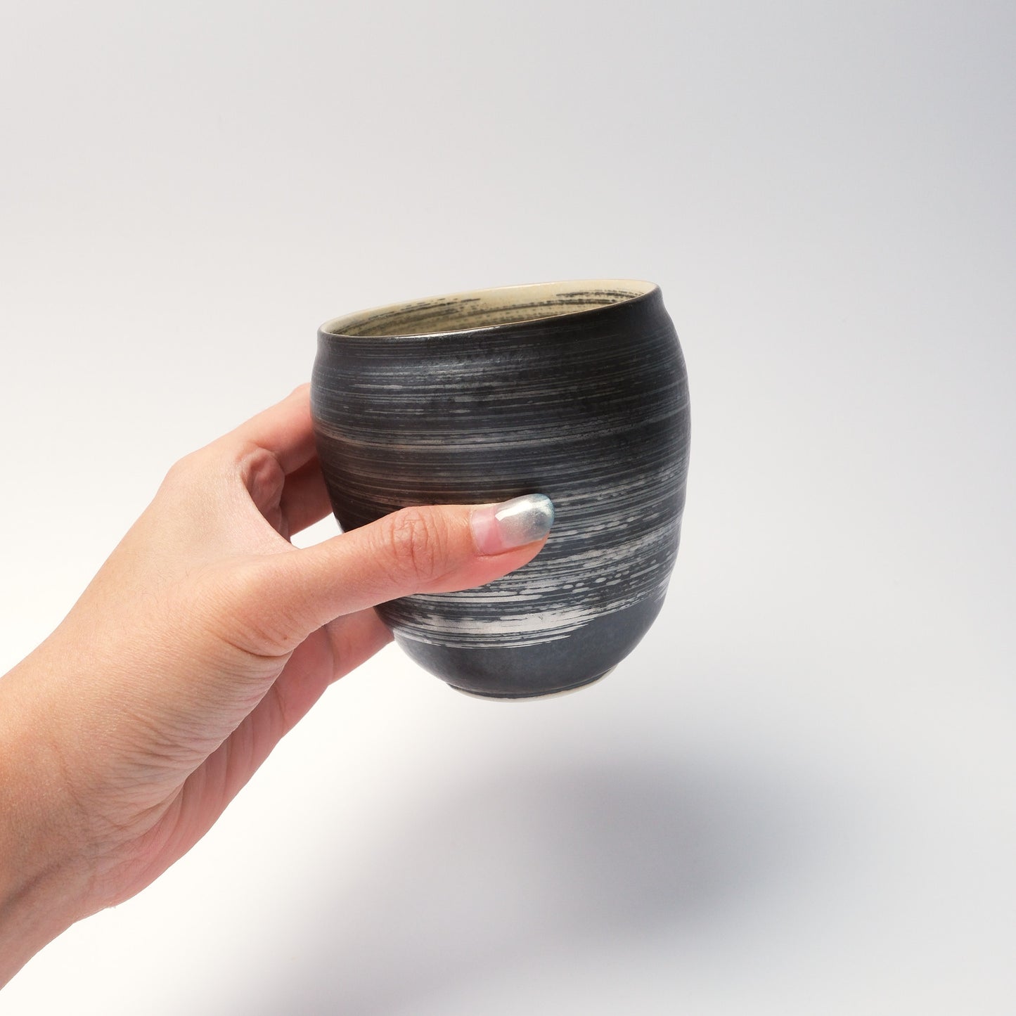 Arita Ware Japanese Whisky Cup – Silver Brushstroke