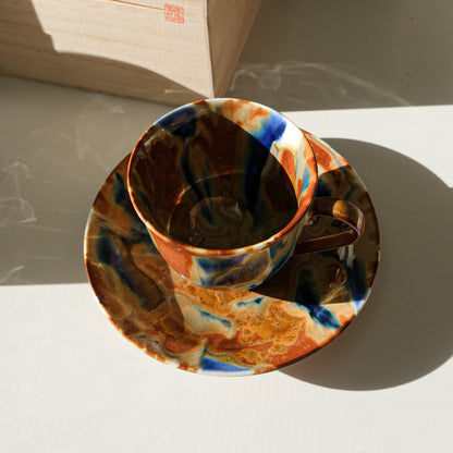 Arita Ware “Kirameki” Coffee Cup & Saucer by Kusuo Baba