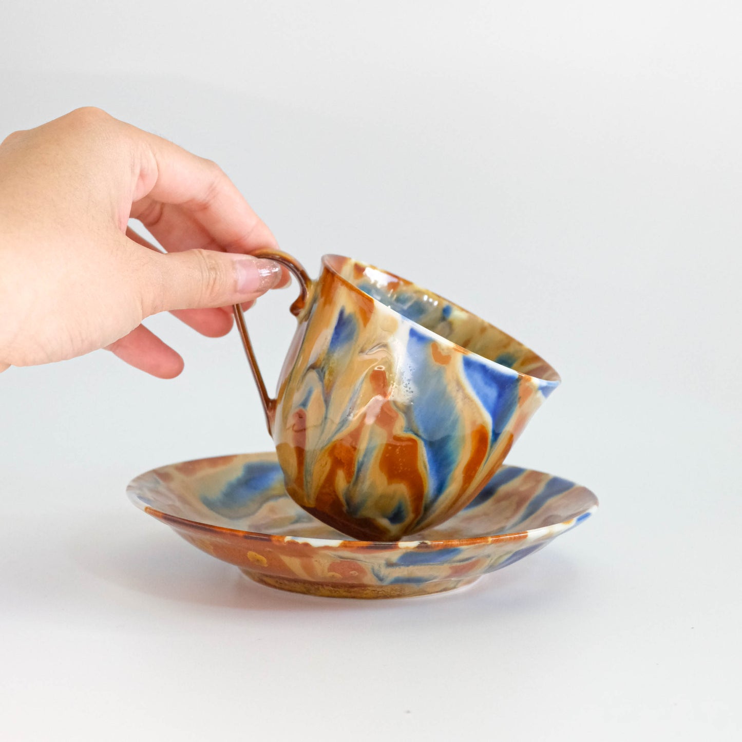 Arita Ware “Kirameki” Coffee Cup & Saucer by Kusuo Baba