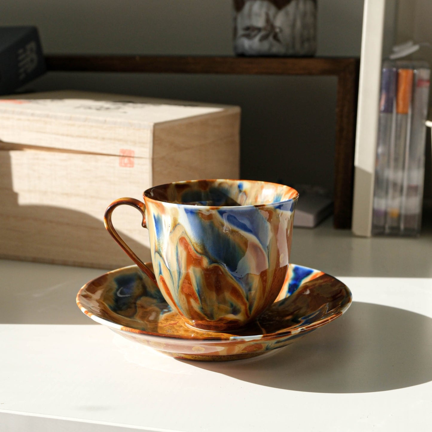 Arita Ware “Kirameki” Coffee Cup & Saucer by Kusuo Baba