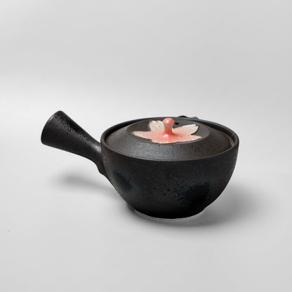 Arita Ware Teapot and Teacup Set - Black Pearl Cherry Blossom