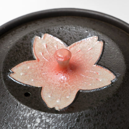 Arita Ware Teapot and Teacup Set - Black Pearl Cherry Blossom