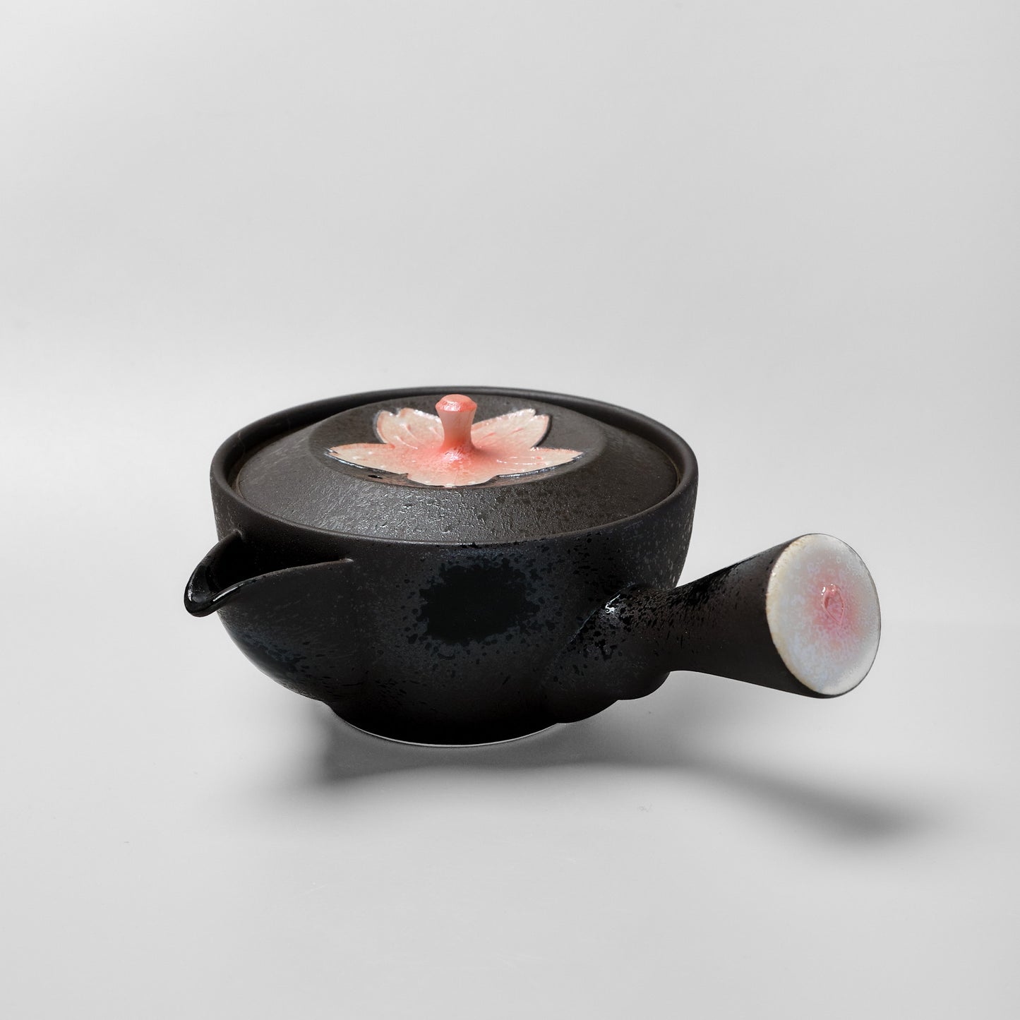 Arita Ware Teapot and Teacup Set - Black Pearl Cherry Blossom