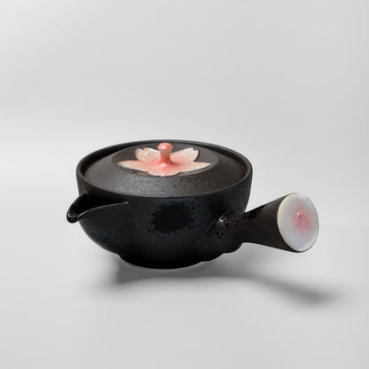 Arita Ware Teapot and Teacup Set - Black Pearl Cherry Blossom