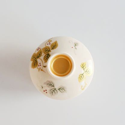 Mini Grape Mushi Painted Chawanmushi Steamed Bowl 150ml - Gold Silver