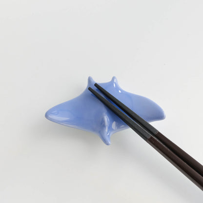 Arita Ware Chopstick Rest - Blue Manta Ray (Large)