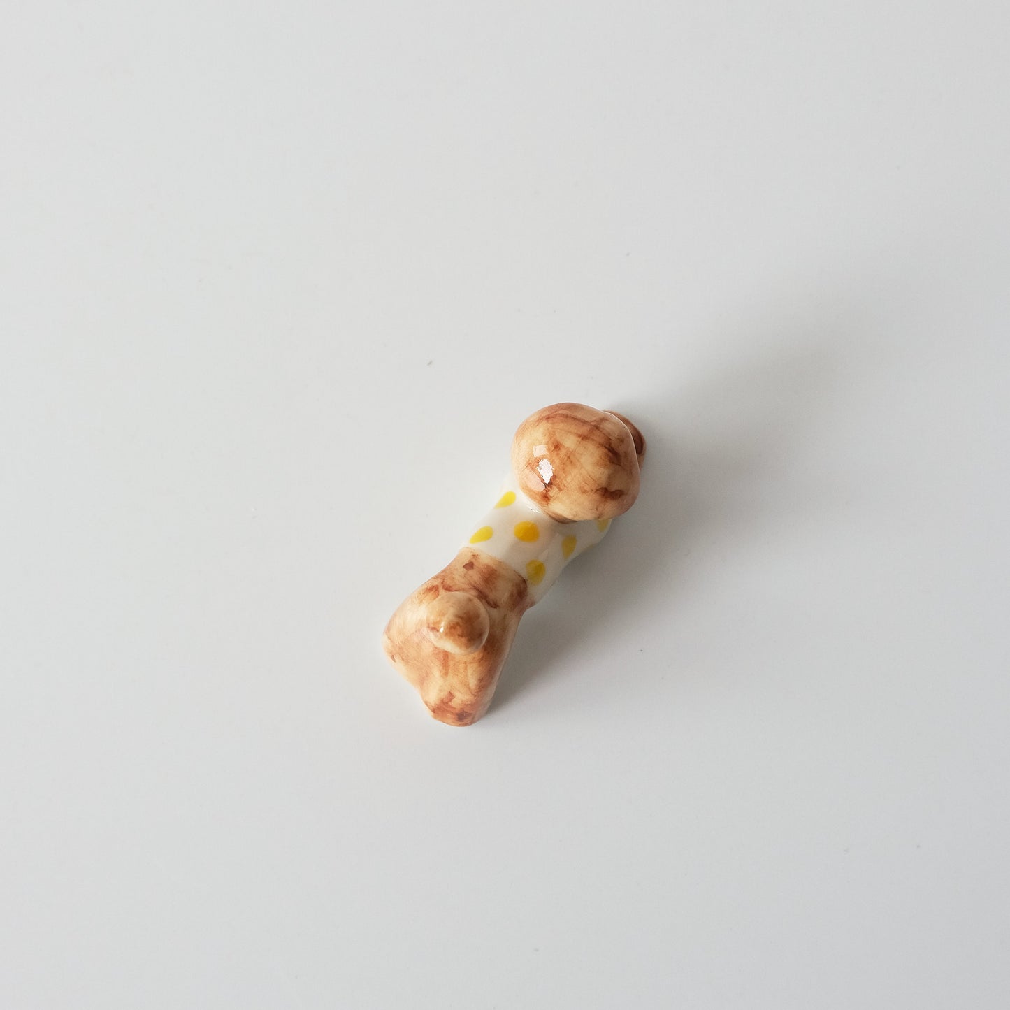 Chopstick Rest - Poodle with Yellow Dot Outfit