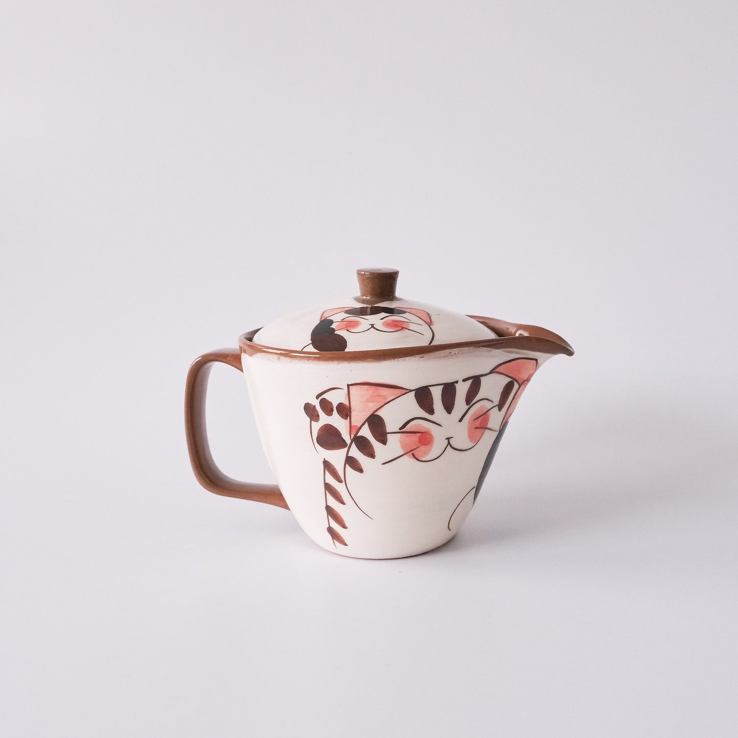 Hasami Ware Hand Painted Teapot and Teacup Set - Good Friend Cat