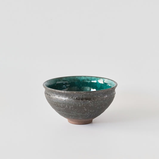 Yamaki Ikai Takagi Matcha Tea Bowl - Turquoise