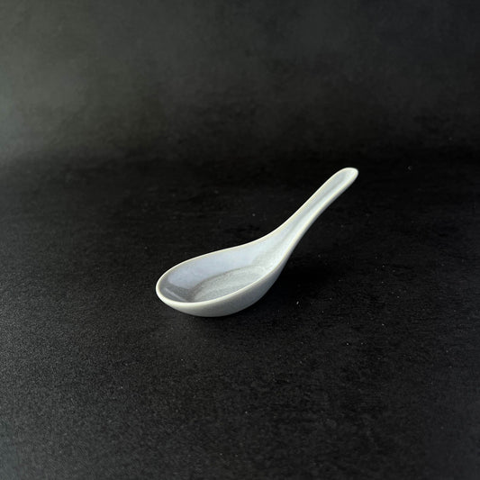 FLEURIR W Porcelain Spoon 14cm - Crystal White