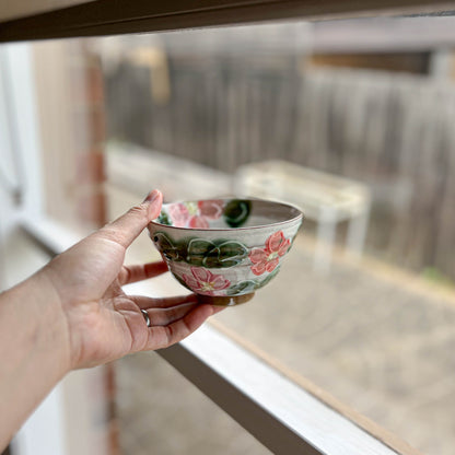 Cherry Blossom Small Rice Bowl 12cm - Red / Blue