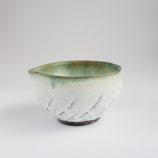 Matcha Bowl with Spout - Pine Moss by Masamura