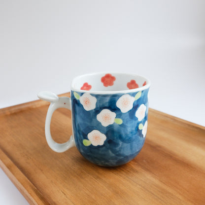Arita Ware Hand Painted Mug 300ml - Plum and Rabbit
