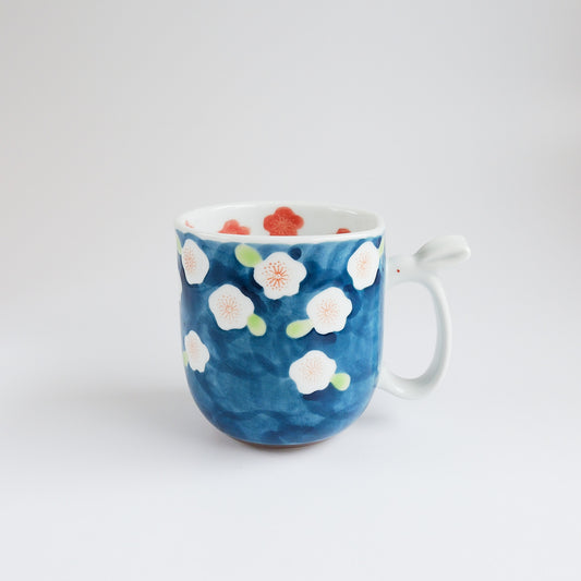 Arita Ware Hand Painted Mug 300ml - Plum and Rabbit