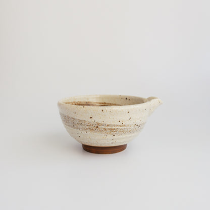 Nashiji Brushed Kataguchi Spout Matcha Bowl 200ml - Brown