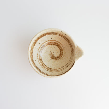 Nashiji Brushed Kataguchi Spout Matcha Bowl 200ml - Brown