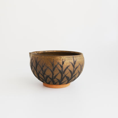 Matcha Bowl with Spout - Ash Bamboo by Masamura