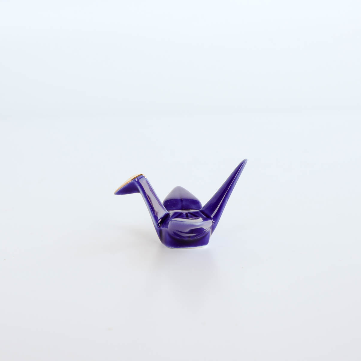 Gold Coloured Crane Chopstick Rest - White / Navy