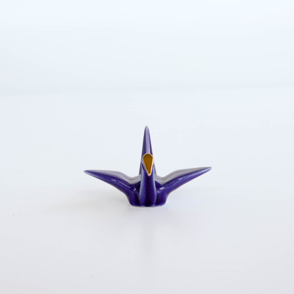 Gold Coloured Crane Chopstick Rest - White / Navy