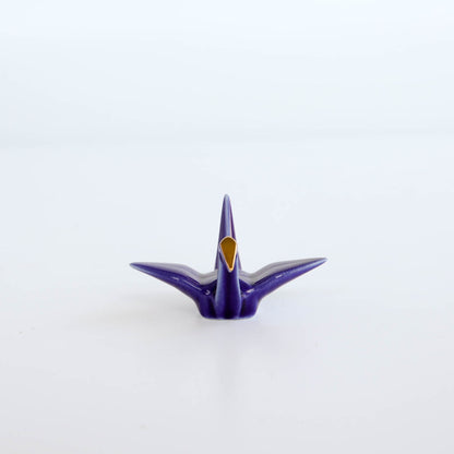 Gold Coloured Crane Chopstick Rest - White / Navy