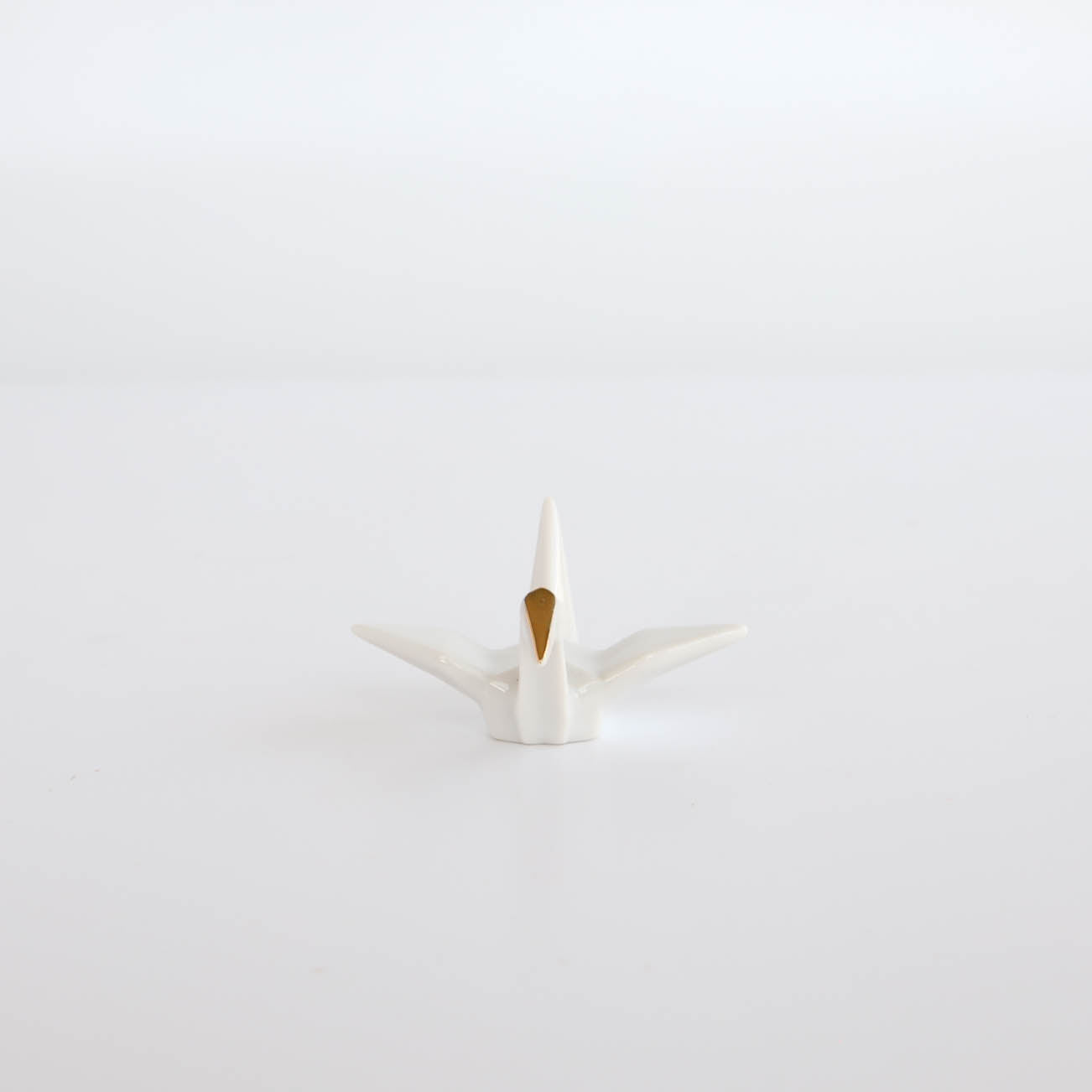 Gold Coloured Crane Chopstick Rest - White / Navy