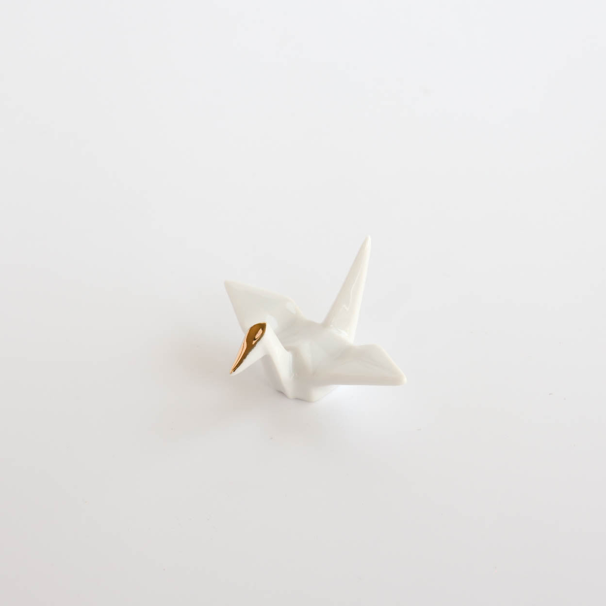 Gold Coloured Crane Chopstick Rest - White / Navy