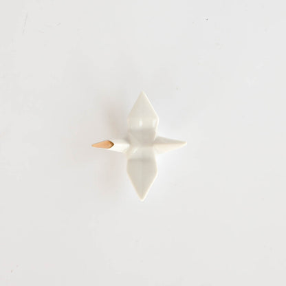 Gold Coloured Crane Chopstick Rest - White / Navy