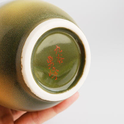 Kutani ware Flower Vase - Cranes in Sea of Clouds