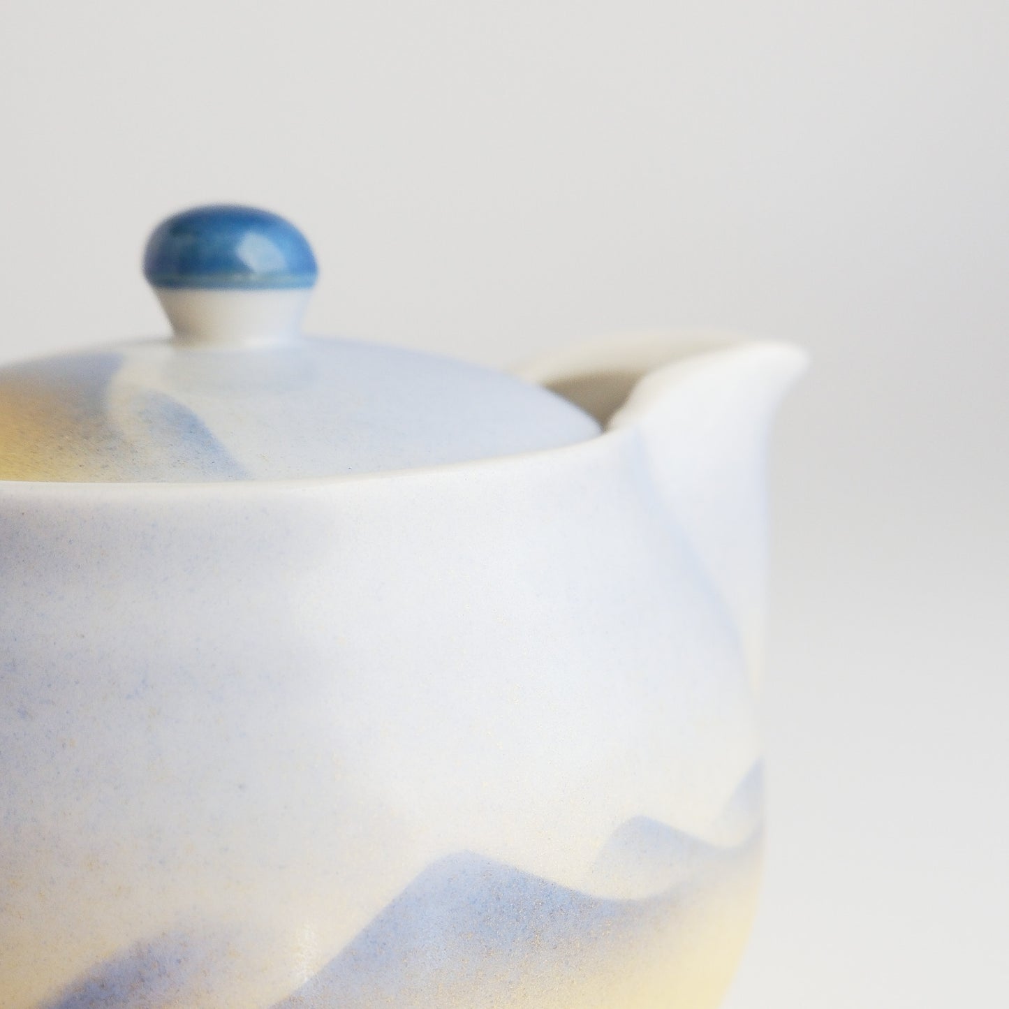 Kutani Ware Yunomi Kyusu Teapot Set - Sansui Mountainscape