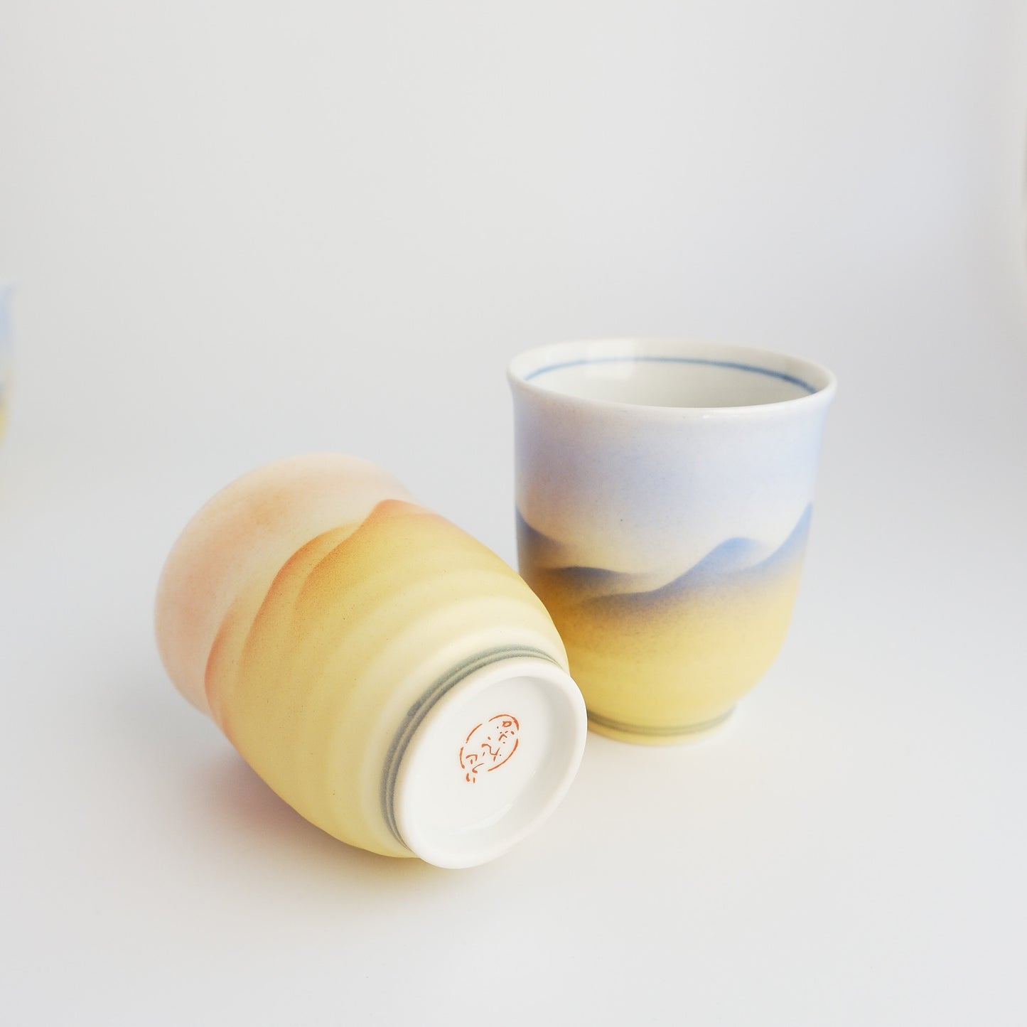 Kutani Ware Yunomi Kyusu Teapot Set - Sansui Mountainscape