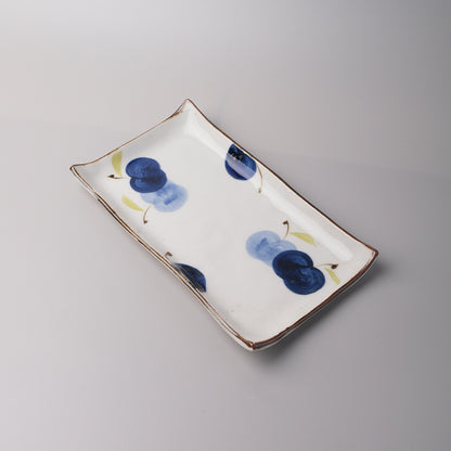 Hasami Rectangular Plate 21cm - Indigo Apple