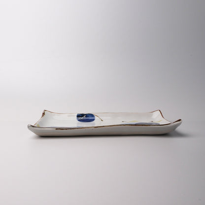Hasami Rectangular Plate 21cm - Indigo Apple