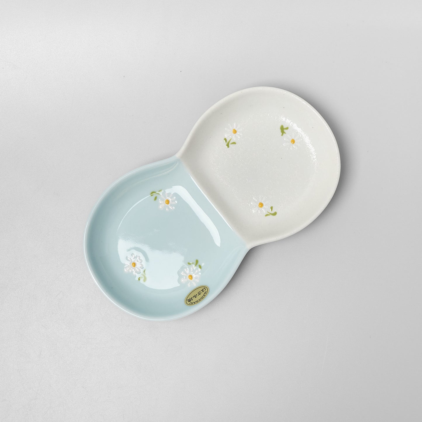 Hasami Ware Double Condiment Dish - Daisy (Blue)