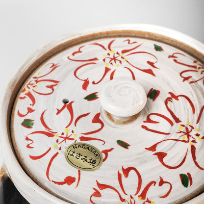 Hasami Ware Japanese Flat Kyusu Teapot - Hake Sakura