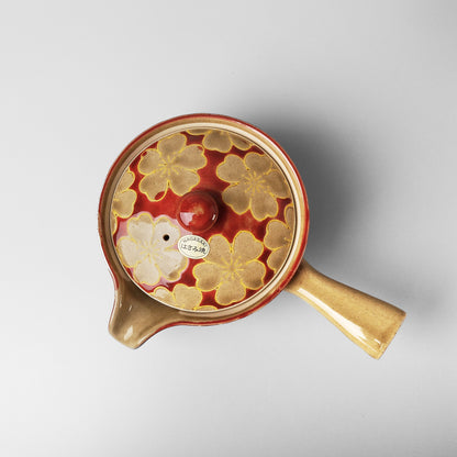 Hasami Ware Japanese Kyusu Teapot - Red Sakura