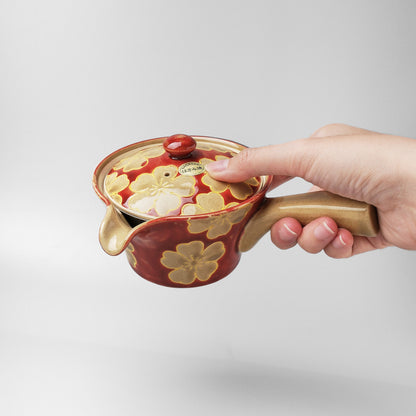 Hasami Ware Japanese Kyusu Teapot - Red Sakura