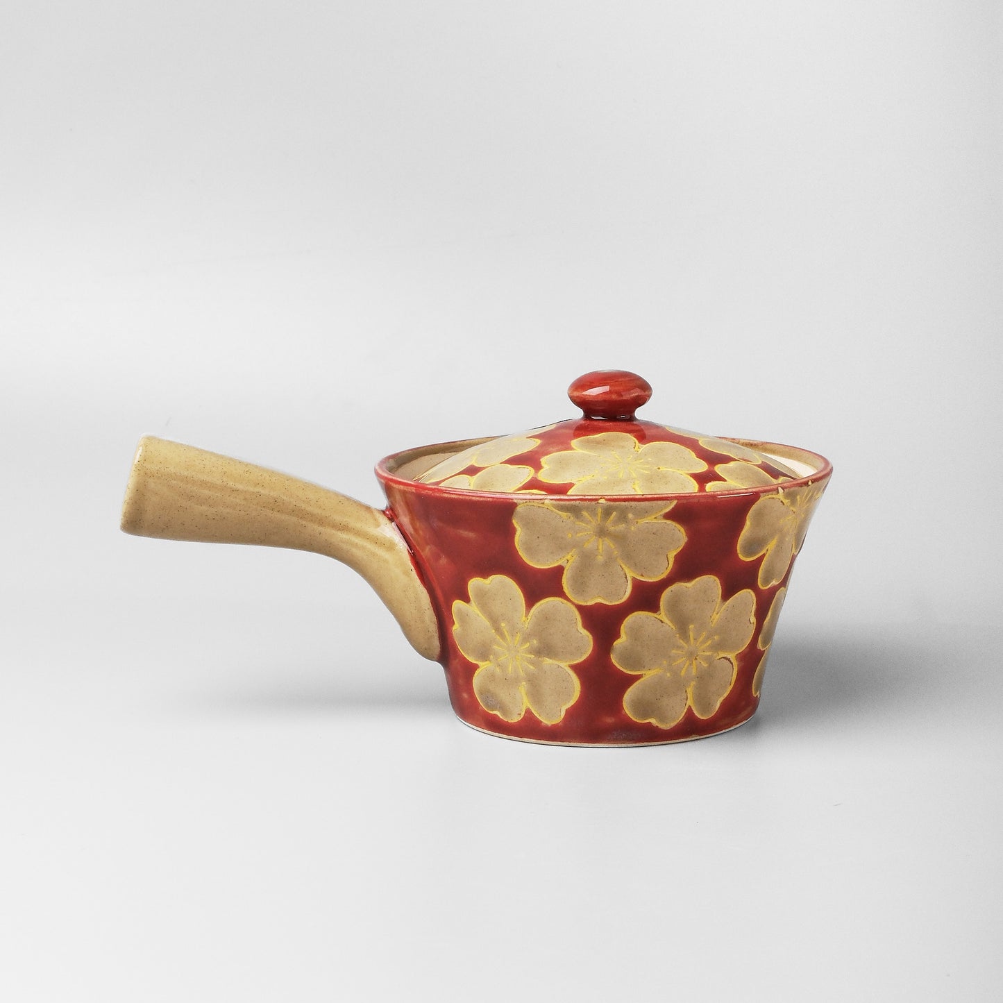 Hasami Ware Japanese Kyusu Teapot - Red Sakura