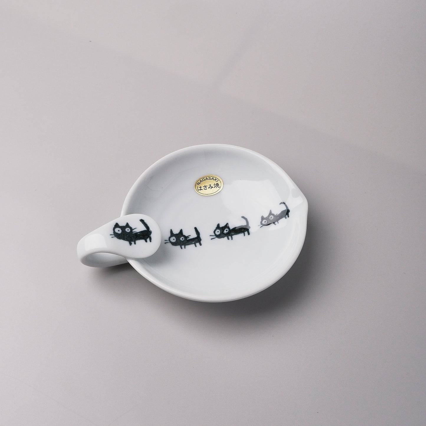 Hasami Ware Ladle Spoon Holder - Black Cat