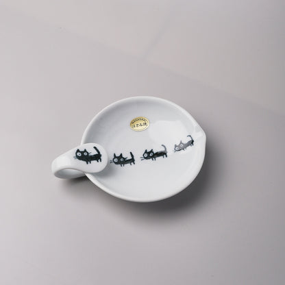 Hasami Ware Ladle Spoon Holder - Black Cat