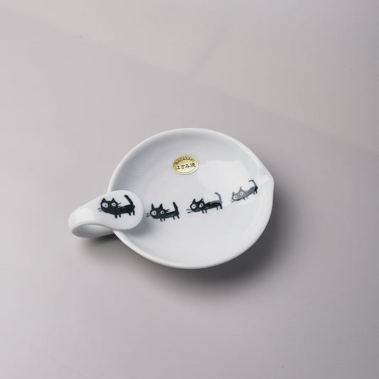 Hasami Ware Ladle Spoon Holder - Black Cat