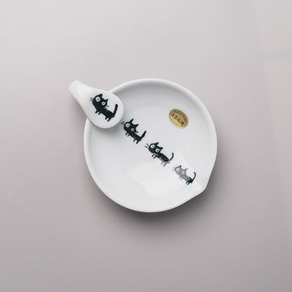 Hasami Ware Ladle Spoon Holder - Black Cat