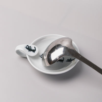 Hasami Ware Ladle Spoon Holder - Black Cat