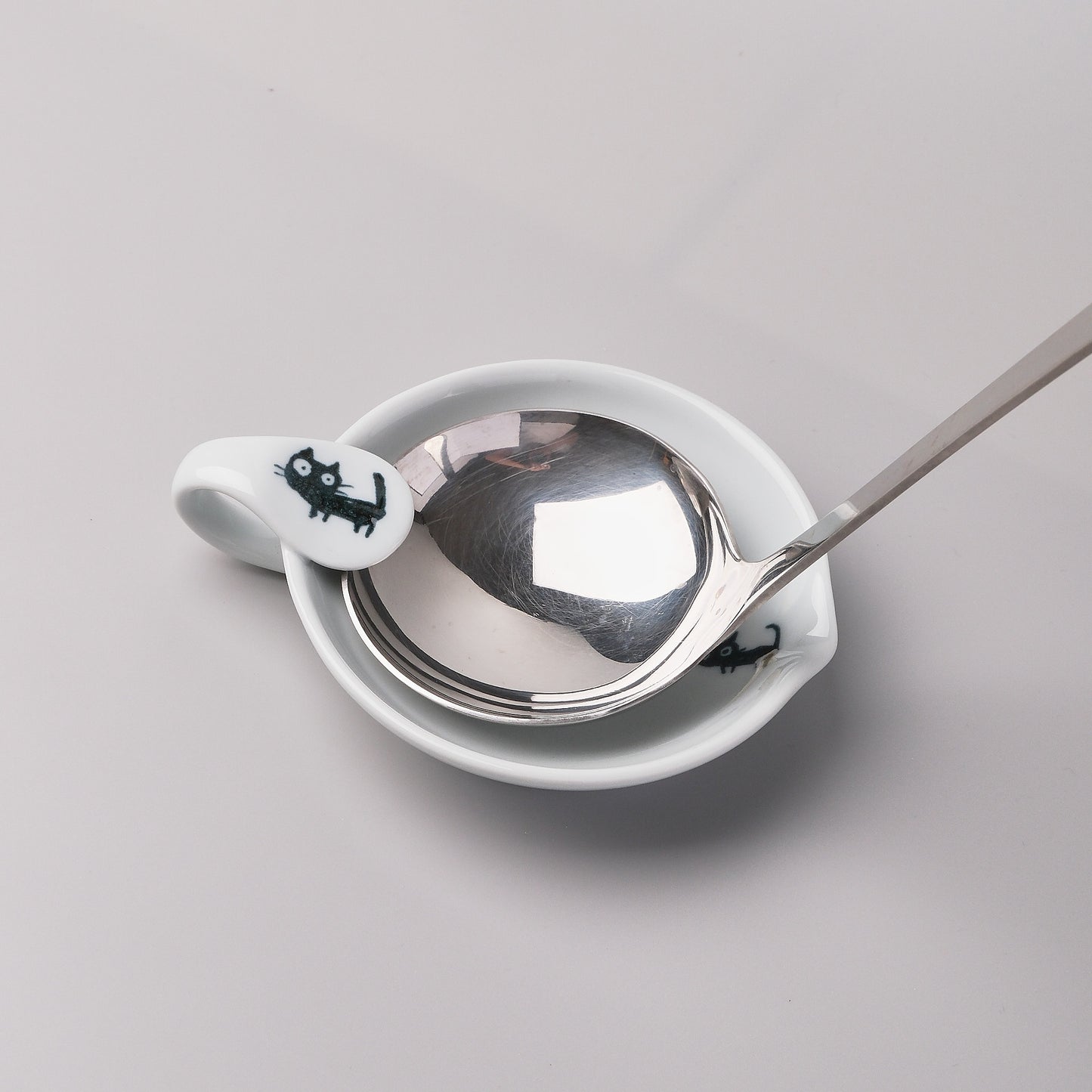Hasami Ware Ladle Spoon Holder - Black Cat