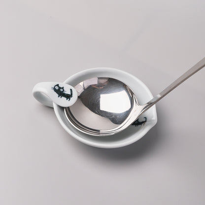 Hasami Ware Ladle Spoon Holder - Black Cat