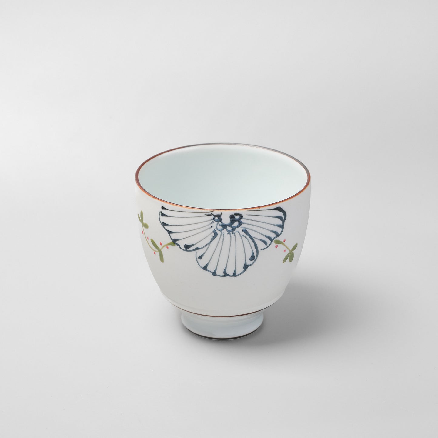 Hasami Ware Lustre Cup - Spring Flower (Black)