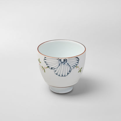 Hasami Ware Lustre Cup - Spring Flower (Black)