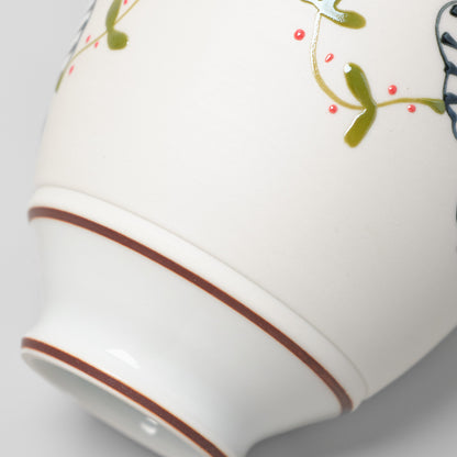 Hasami Ware Lustre Cup - Spring Flower (Black)